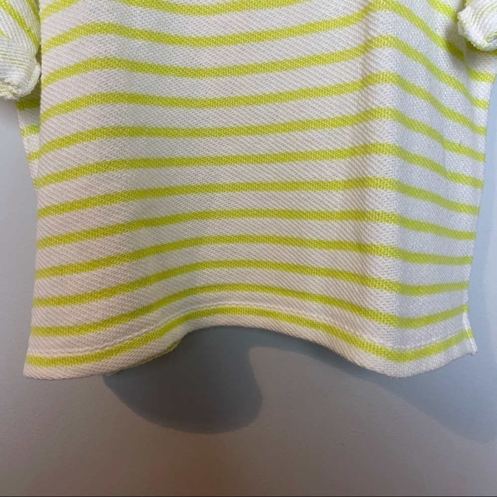 Lou&Grey White & YellowGreen Striped Waffle Knit Top - Picture 6 of 10